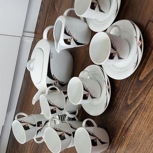 Vintage Art Deco style Tea Set 22 pc 10 settings MITTERTEICH Bavaria Ger…